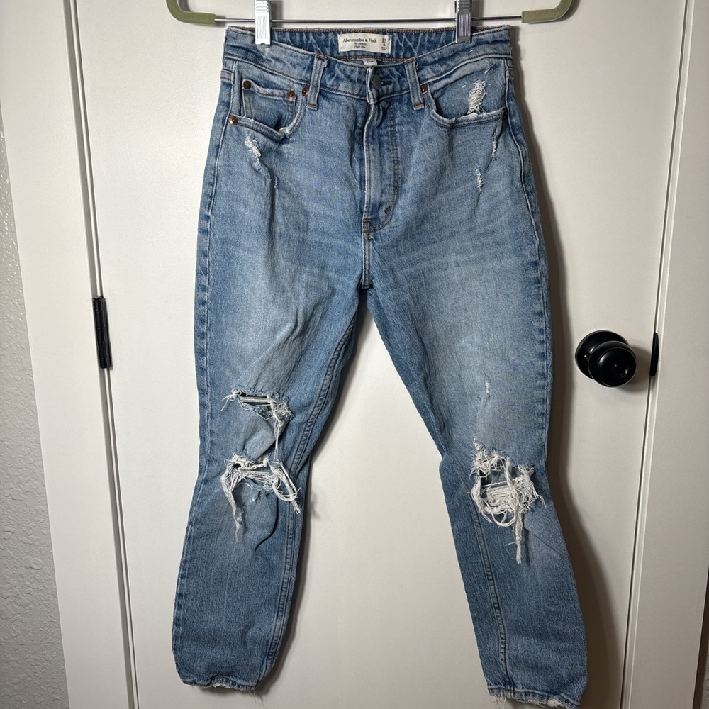 Abercrombie & Fitch Y2K Distressed Grunge Skinny Jeans Size 4 Ripped Denim